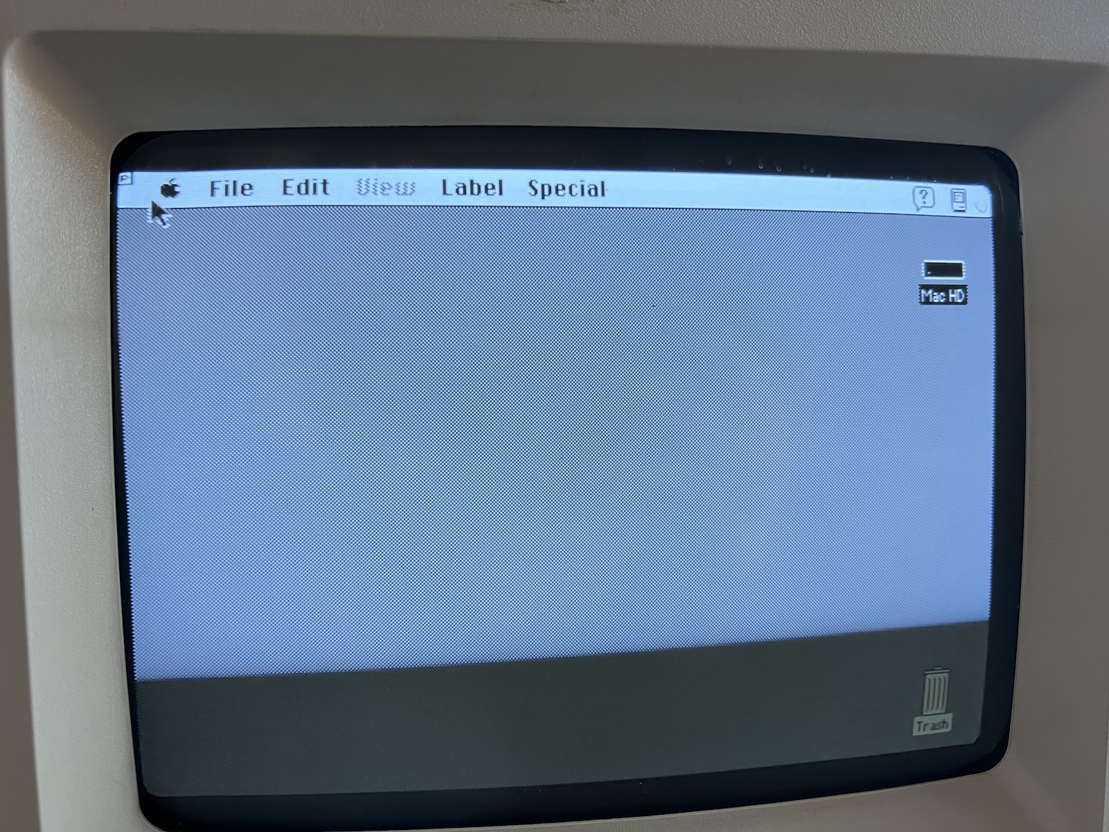 The screen of a Macintosh SE/30 showing the Macintosh System desktop.